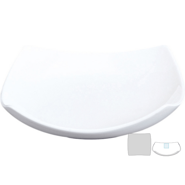 White Porcelain Curved Square Plates